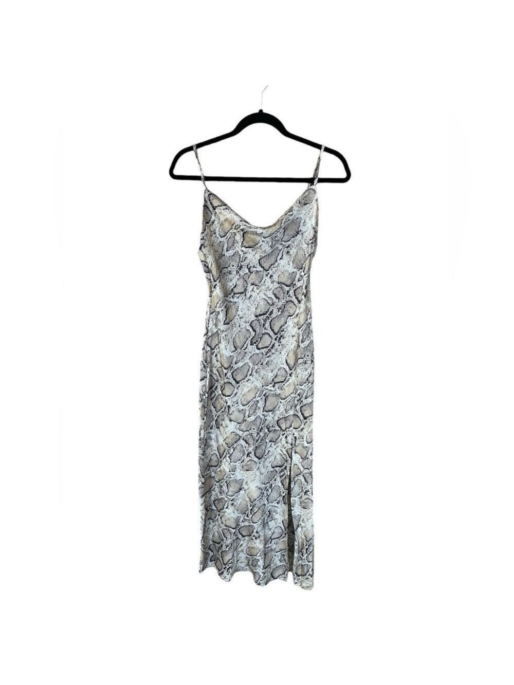 Paper Heart Women’s Maxi Snake Print Slip Dress Adjustable Straps Size: Small
